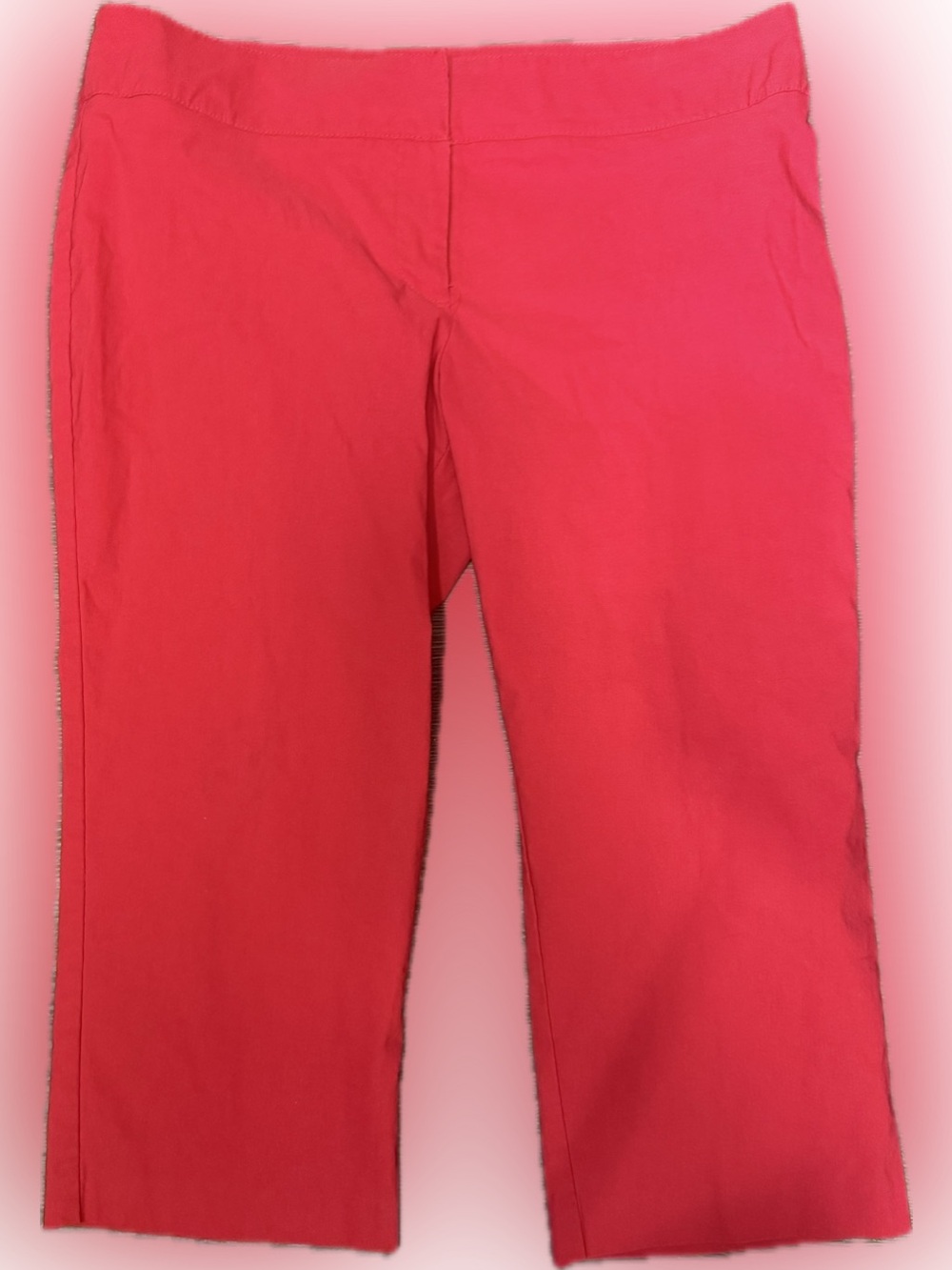 Bisou Bisou Red Women's Crop Capri Stretch Pants | Sz 12